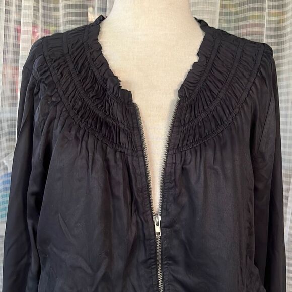 Lovestitch Briar Satin Embroidered Black Bomber Jacket Women’s Medium - Picture 3 of 10